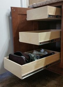 Bathroom Deep Triple Pullout Shelves
