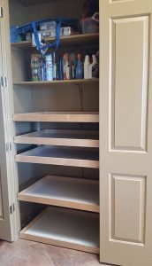 Pantry with Wide Pullout Shelves Pushed In