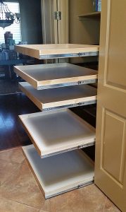 Pantry with Wide Pullout Shelves Extended