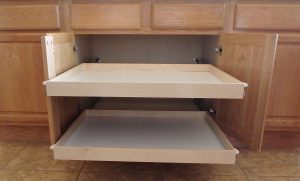 Wide Knee High Double Pullout Shelf